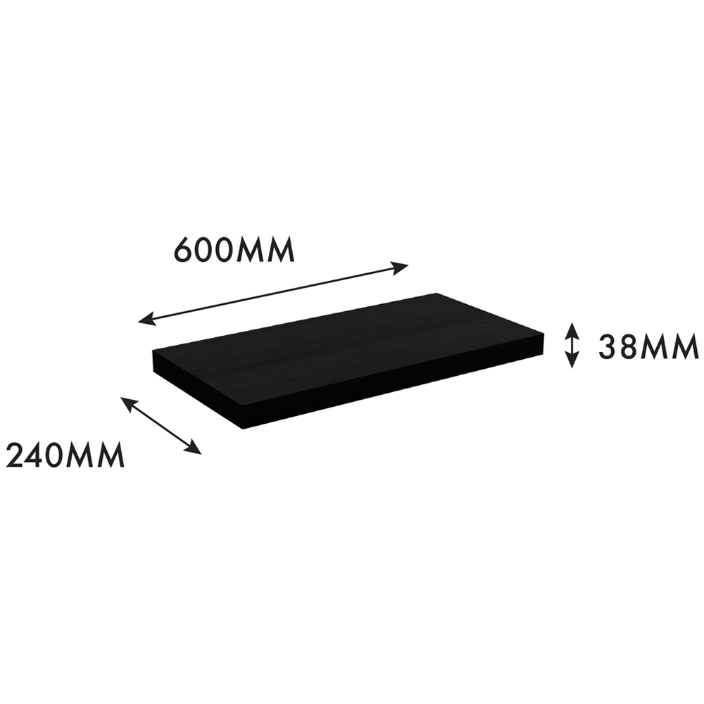 Homebase 60cm Black Ash Effect Floating Shelf 2 Pack Image 6