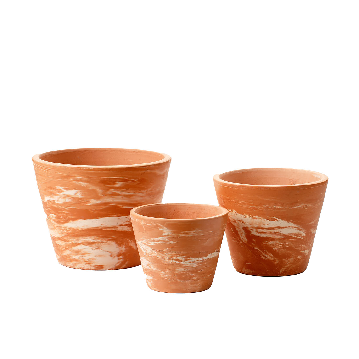 Set of 3 Terracotta Pots - Brown Image