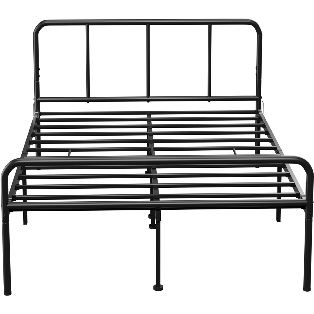 House Of Home Double Black Extra Strong Metal Bed Frame with Rounded Head and Foot Board Image 2