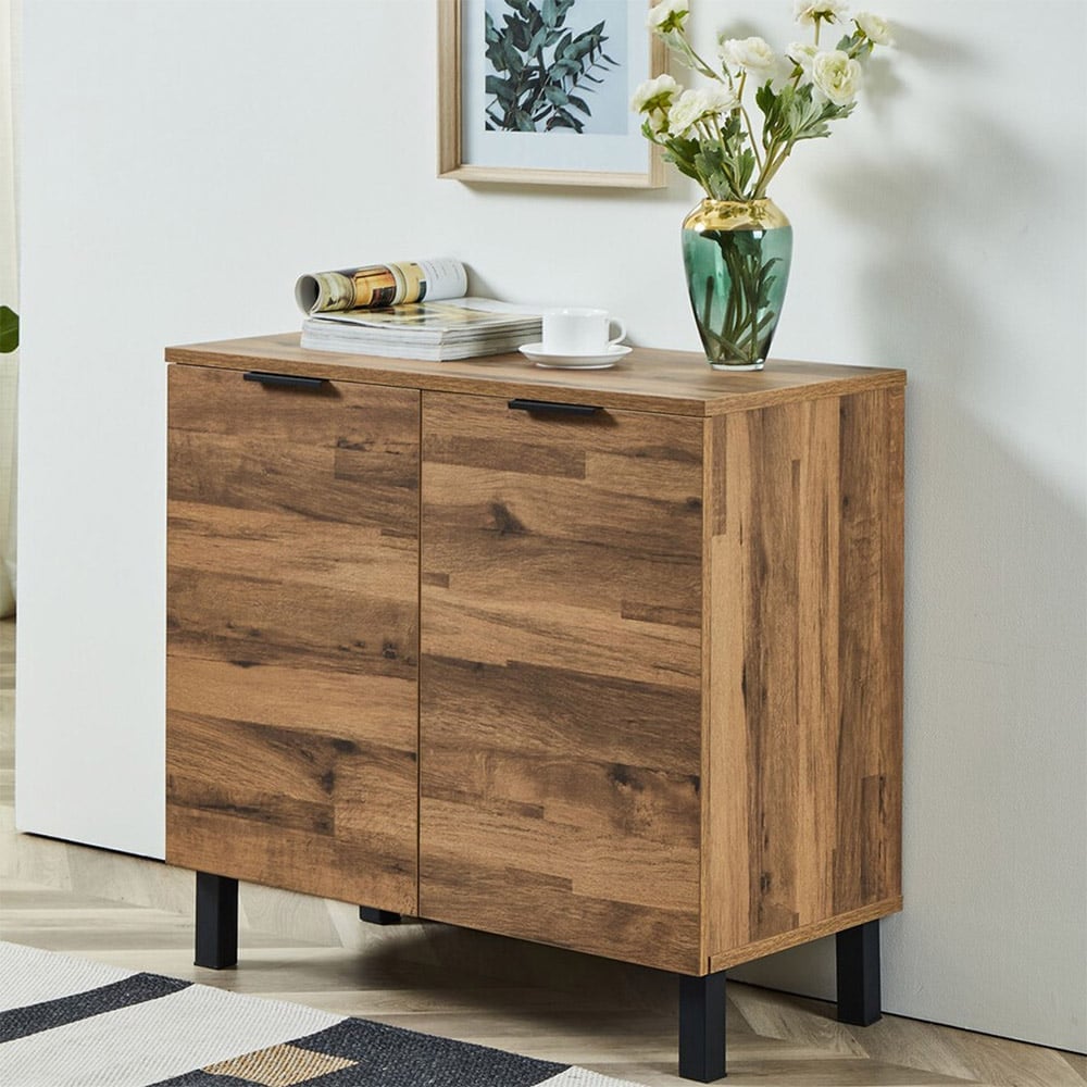 Hampshire 2 Door Oak Compact Sideboard Image 4