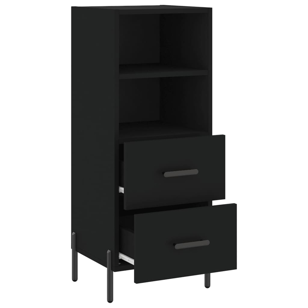 vidaXL 2 Drawer Single Shelf Black Oak Sideboard Image 5