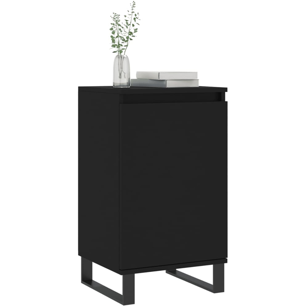 vidaXL Single Door Black Sideboard Set of 2 Image 3