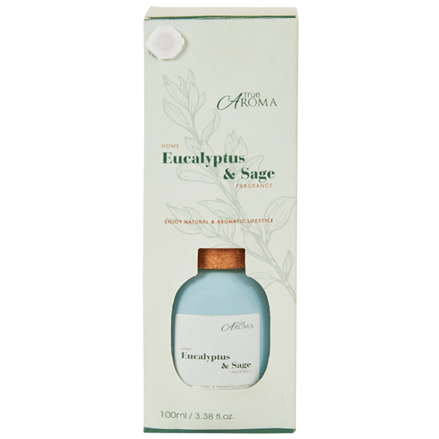 Eucalyptus and Sage Cork Diffuser 100ml - Blue Image 1