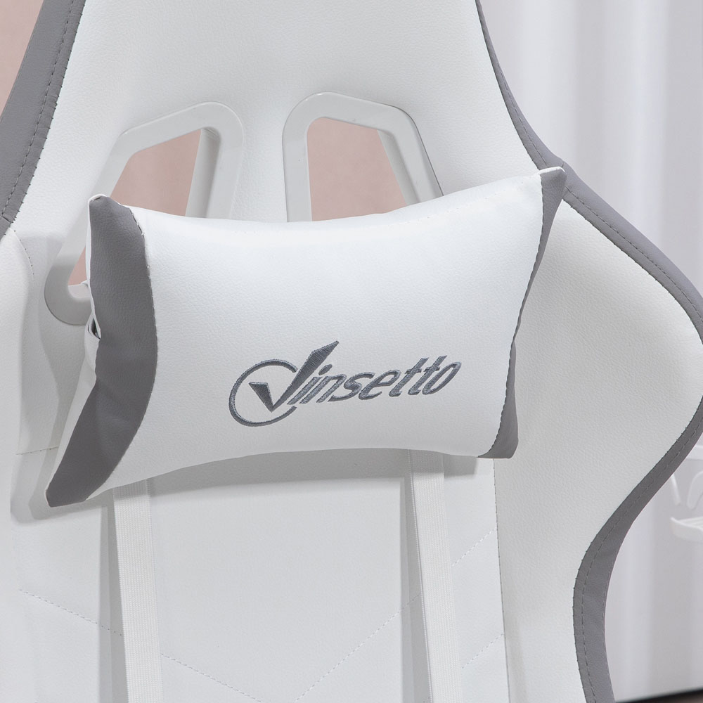 Portland Grey Racing Style Gaming Chair with Reclining Footrest Image 4