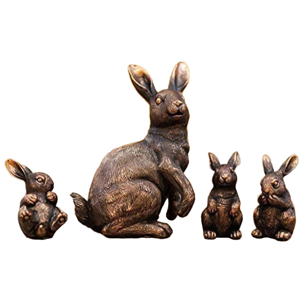 Marco Paul Set of Resin Rabbit Parent and Babies Image 1