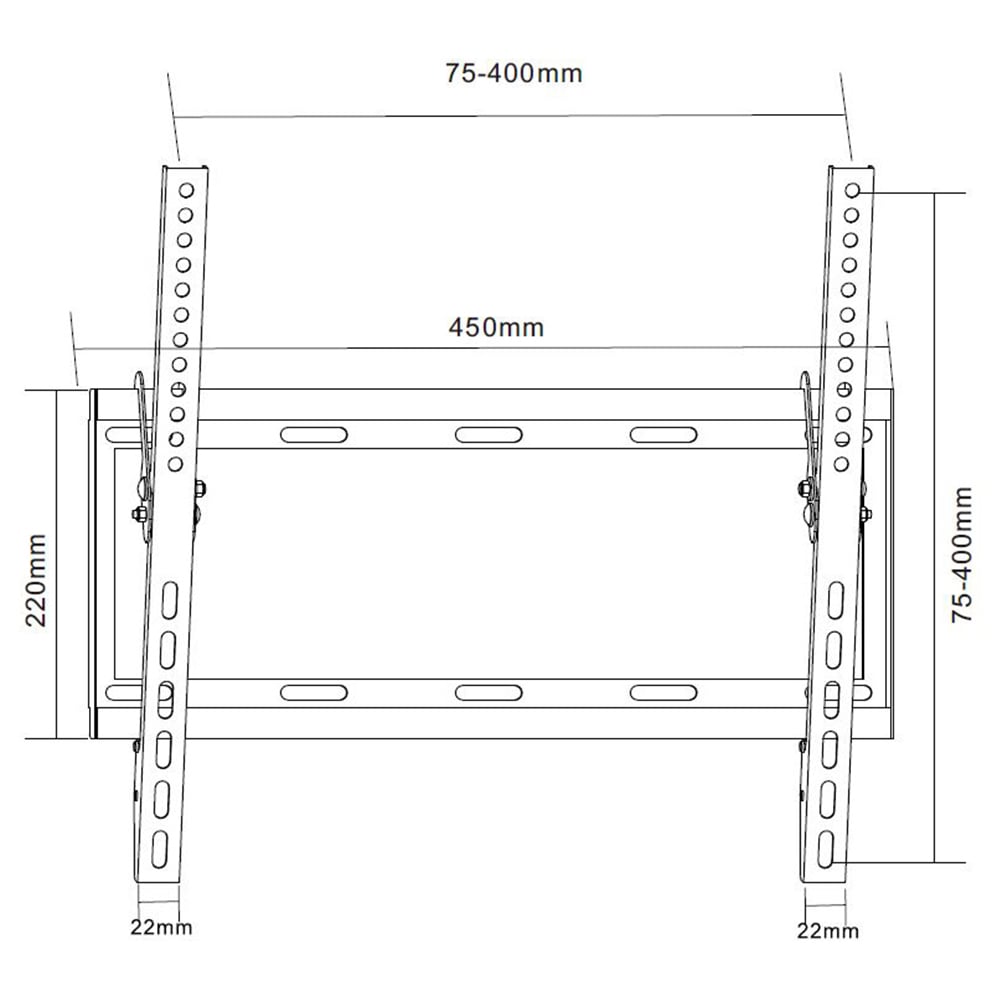 ProperAV Black 32 to 55 Inch Flat Tilting TV Bracket Image 7