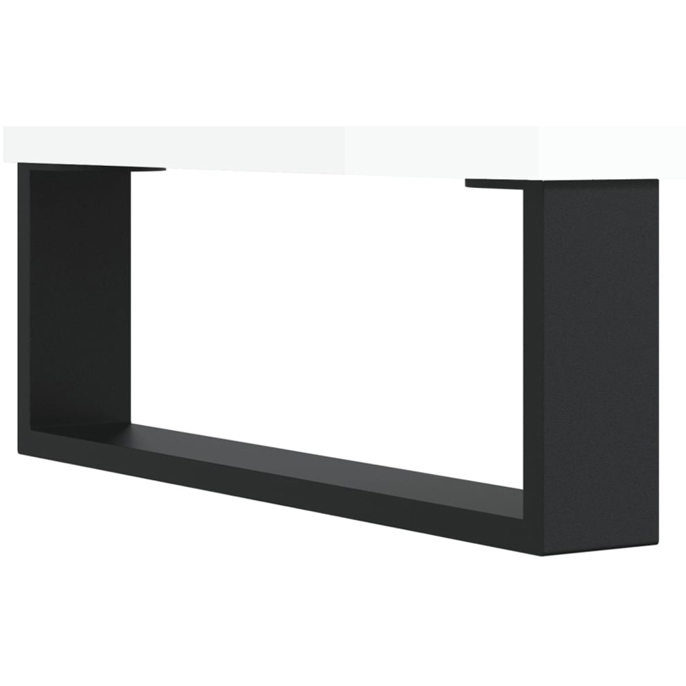 vidaXL 3 Open Shelf High Gloss White Shelf Cabinet with Metal Legs Image 7