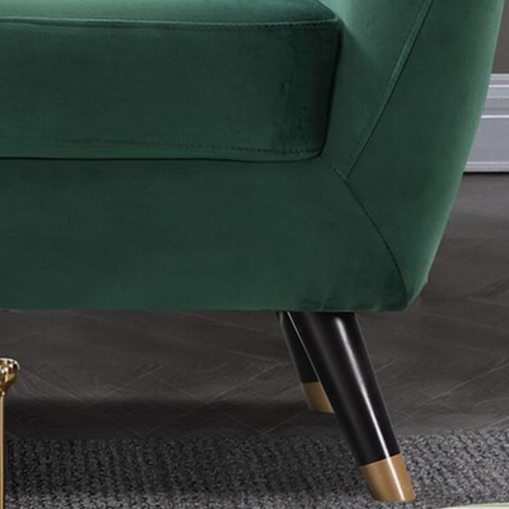 Morgan 2 Seater Green Plush Velvet Sofa Image 3
