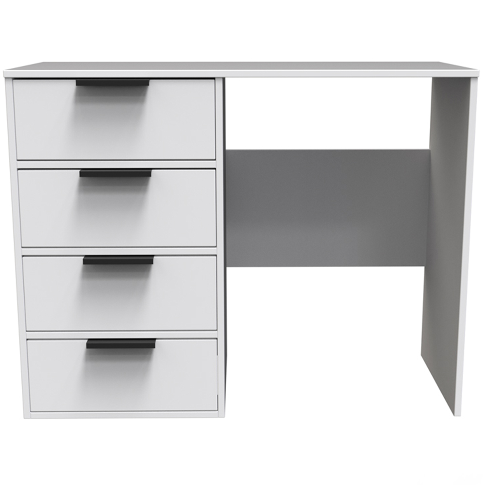 Crowndale Hong Kong 4 Drawer Matt White Vanity Dressing Table Ready Assembled Image 3