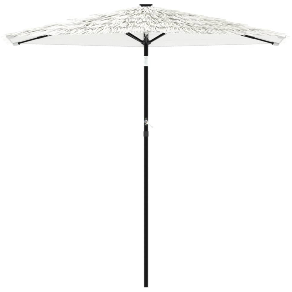 vidaXL White Straw Top Garden Parasol with Steel Pole 2.6m Image 2