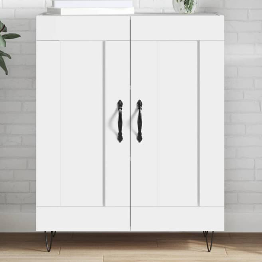vidaXL 2 Door White Sideboard Image 1