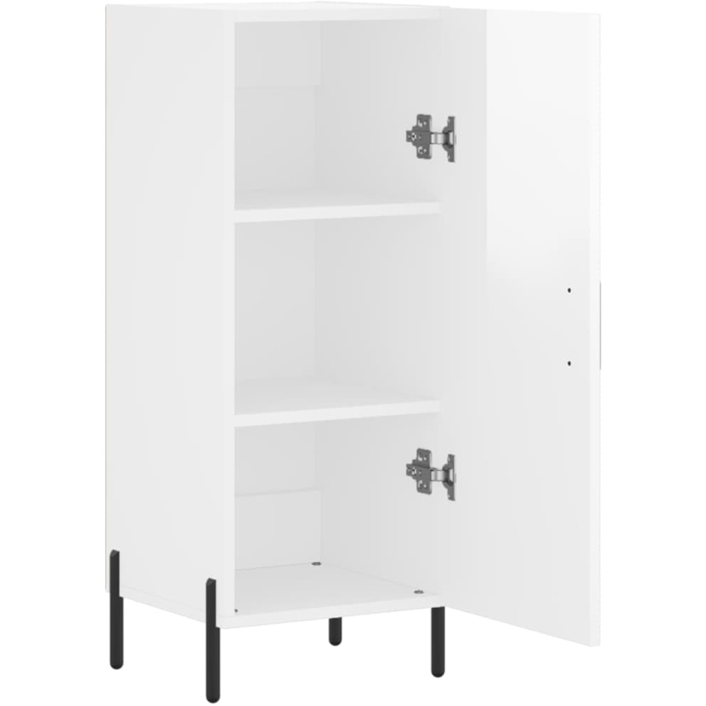 vidaXL Single Door High Gloss White Sideboard Image 5