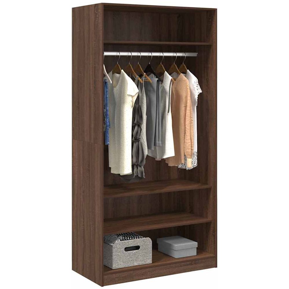 vidaXL 4 Shelf Brown Oak Engineered Wood Open Wardrobe Image 3