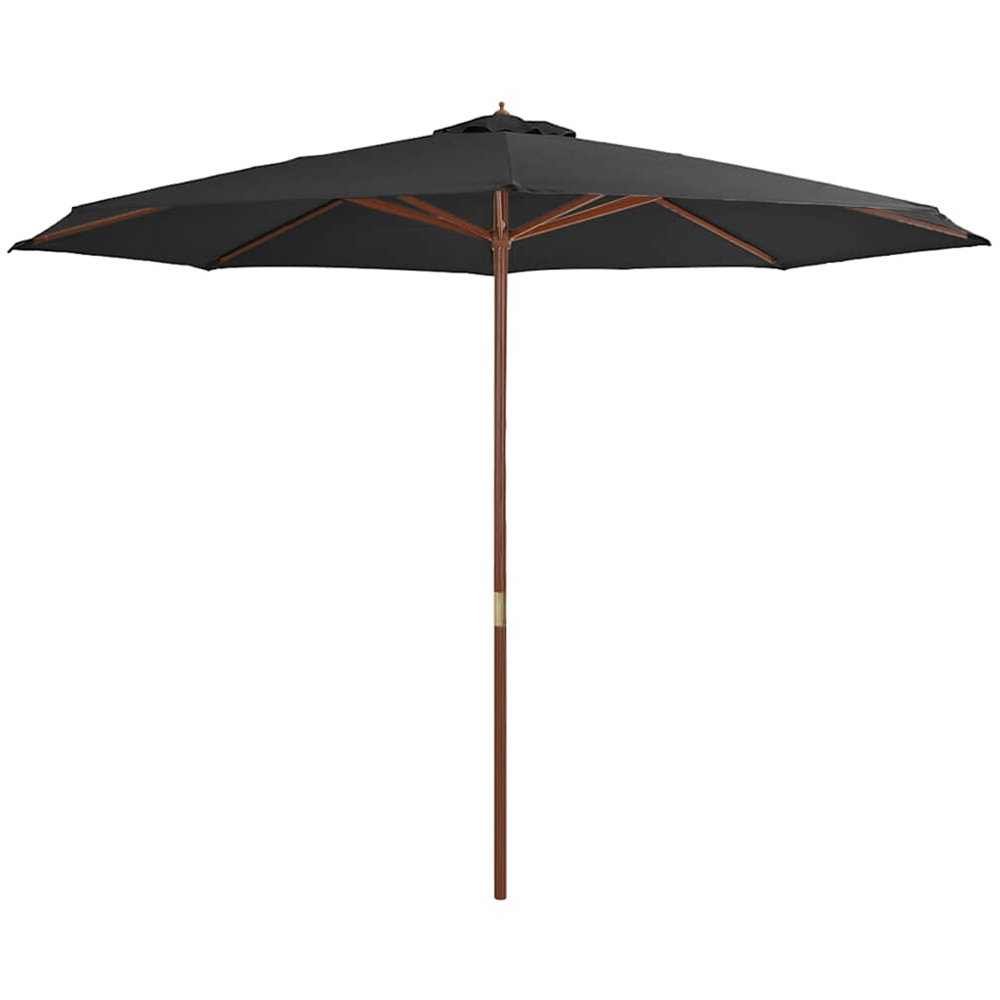 vidaXL Anthracite Garden Parasol with Wooden Pole 3.5m Image 1