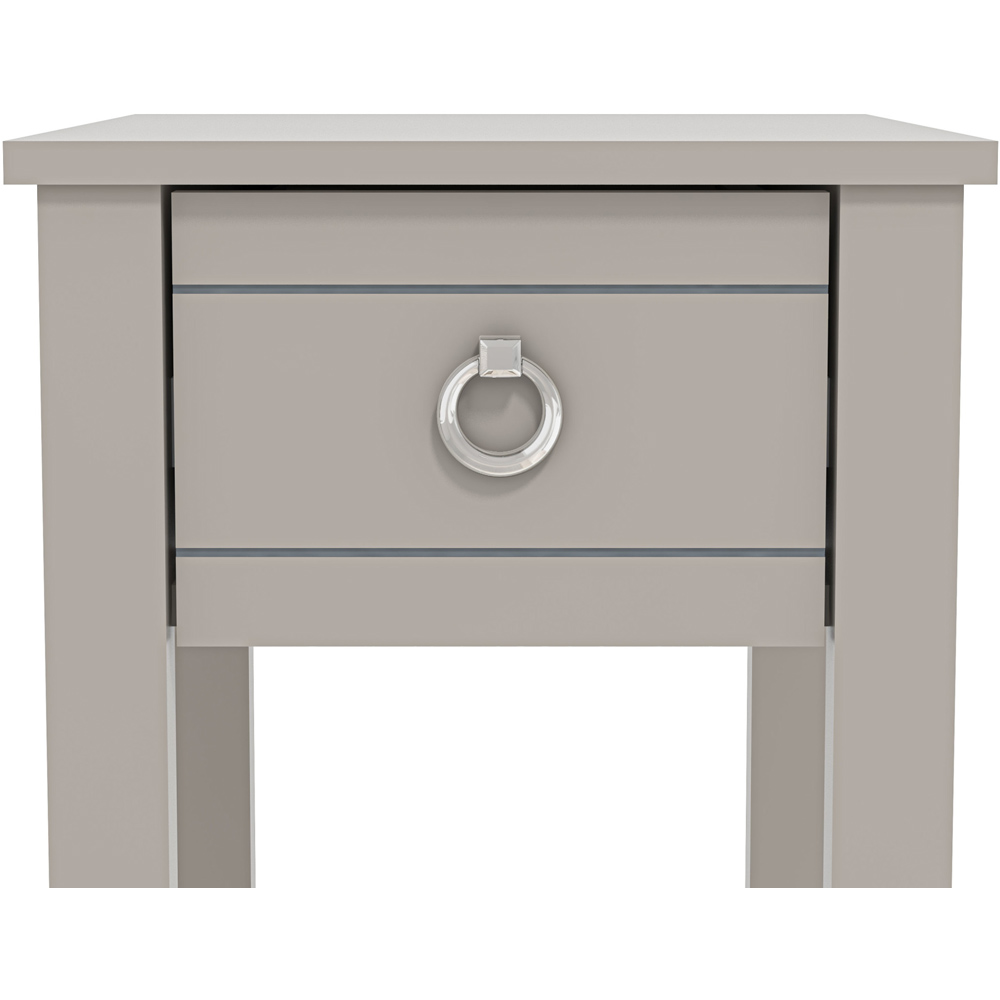 GFW Clovelly Single Drawer Light Grey Bedside Table Wilko