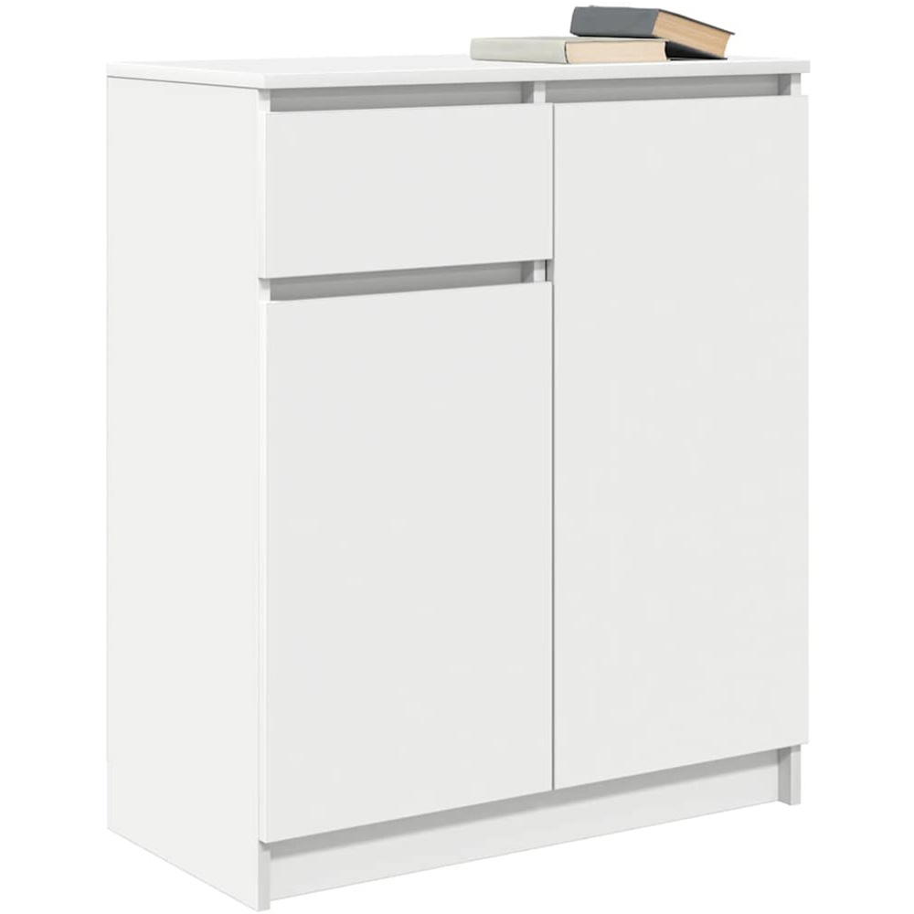 vidaXL 2 Door Single Drawer White Sideboard Image 3