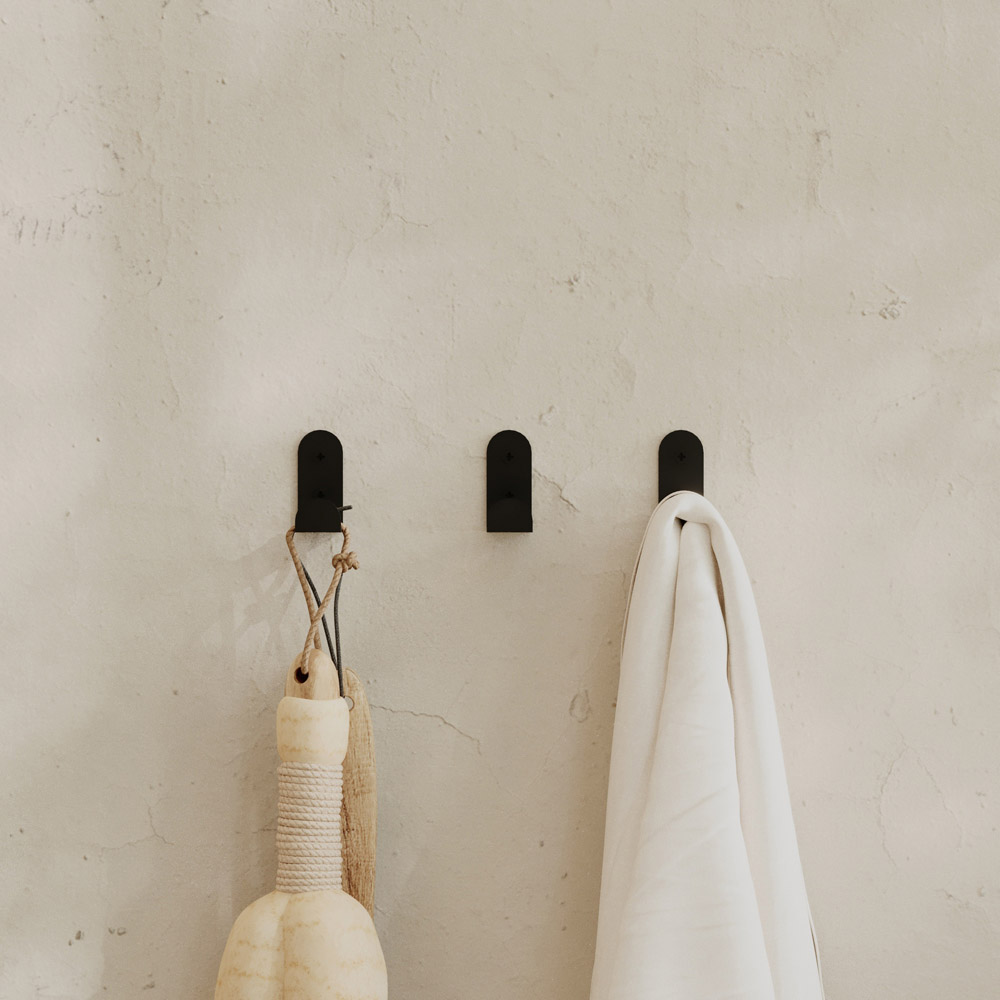 Decortie Leny Black Metal Wall Hook 3 Pack Image 5
