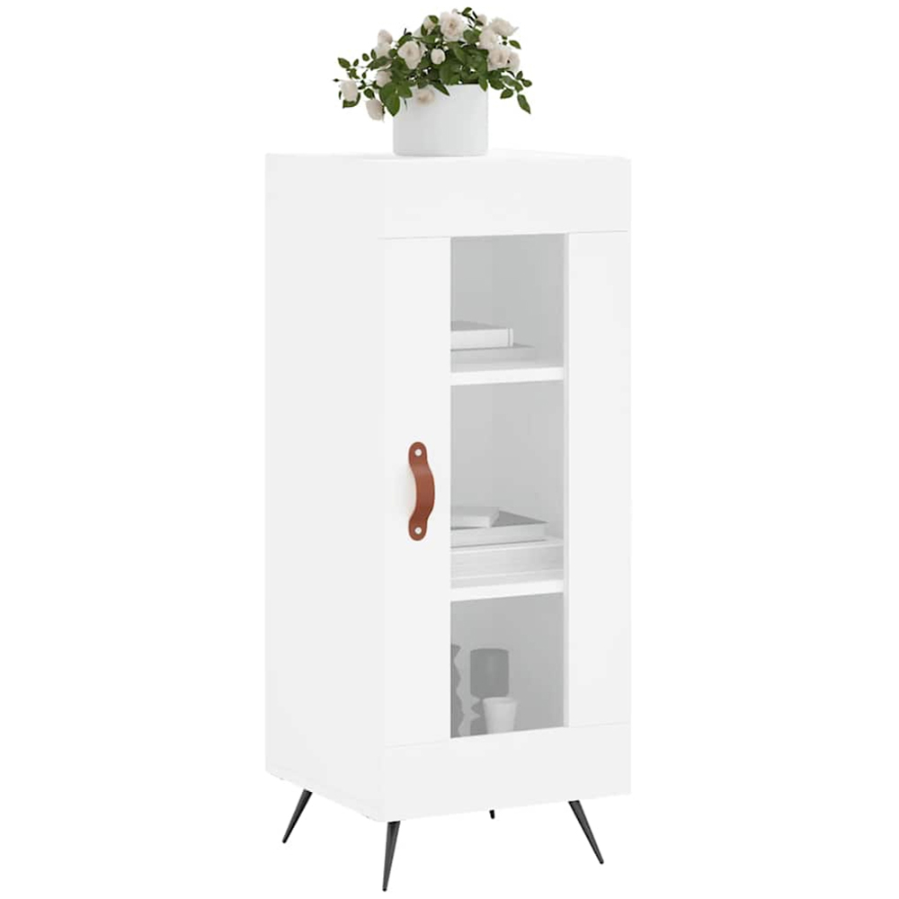 vidaXL Single Glass Door High Gloss White Sideboard Image 3
