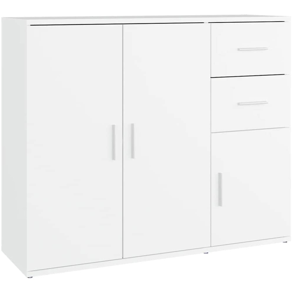 vidaXL 3 Door 2 Drawer White Sideboard Image 2