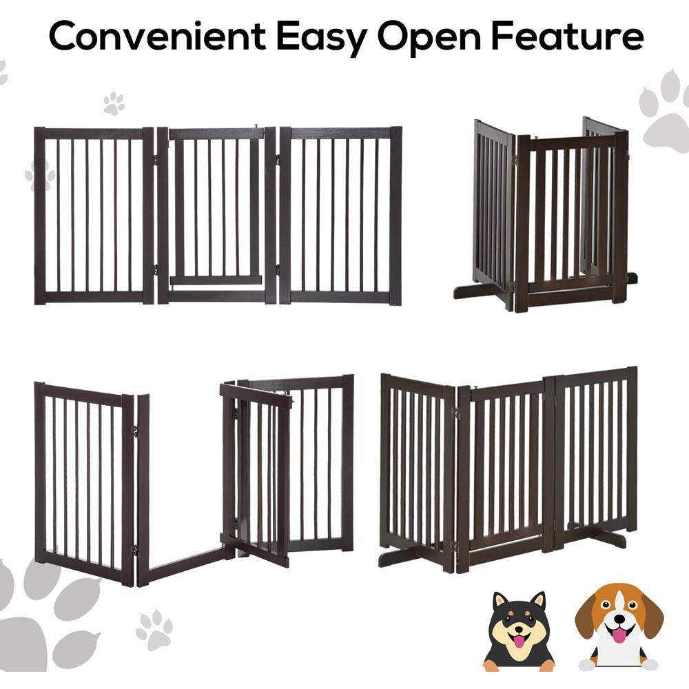 PawHut 155cm Black Freestanding Dog Gate Image 5