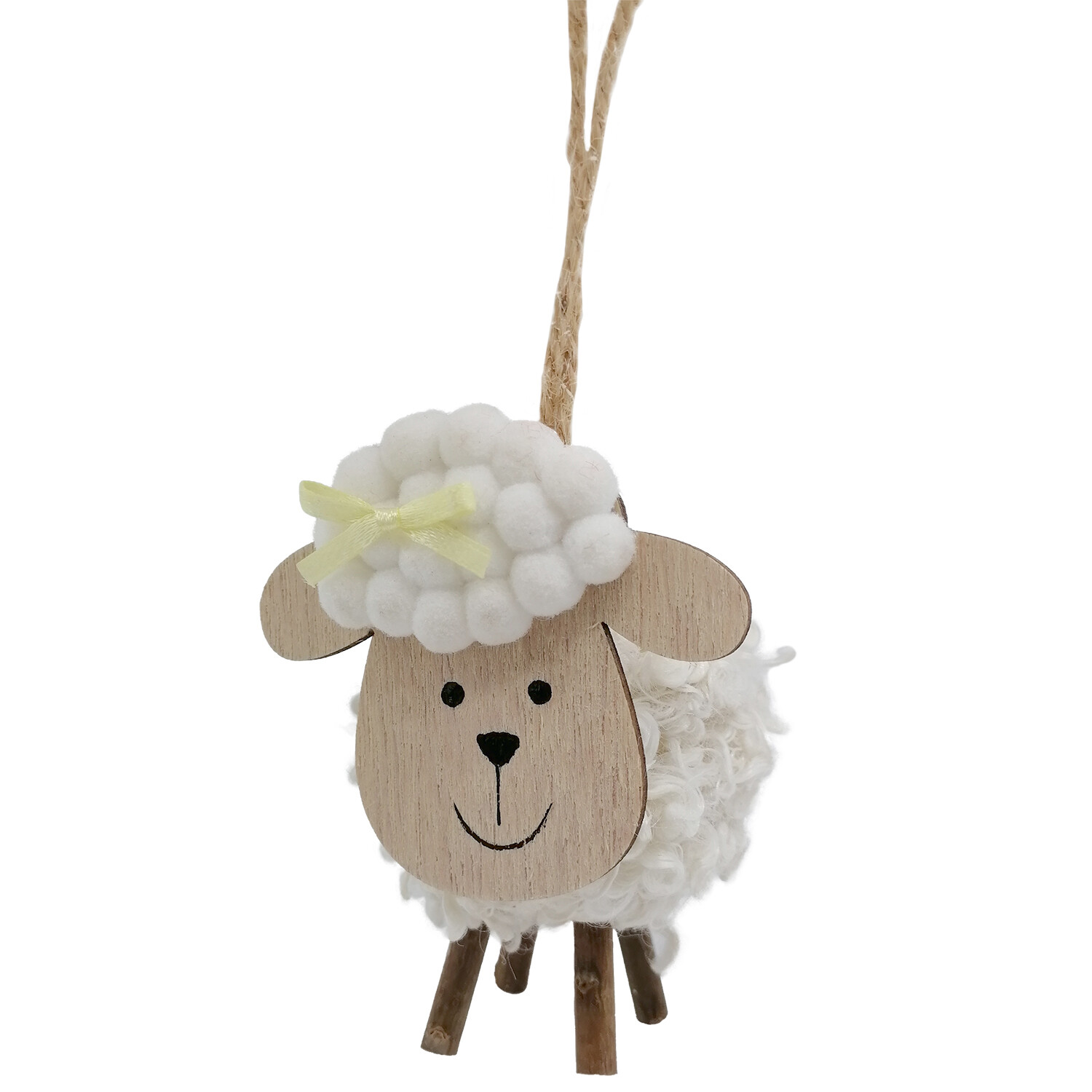 Hanging Fluffy Sheep - White and Brown Image 1