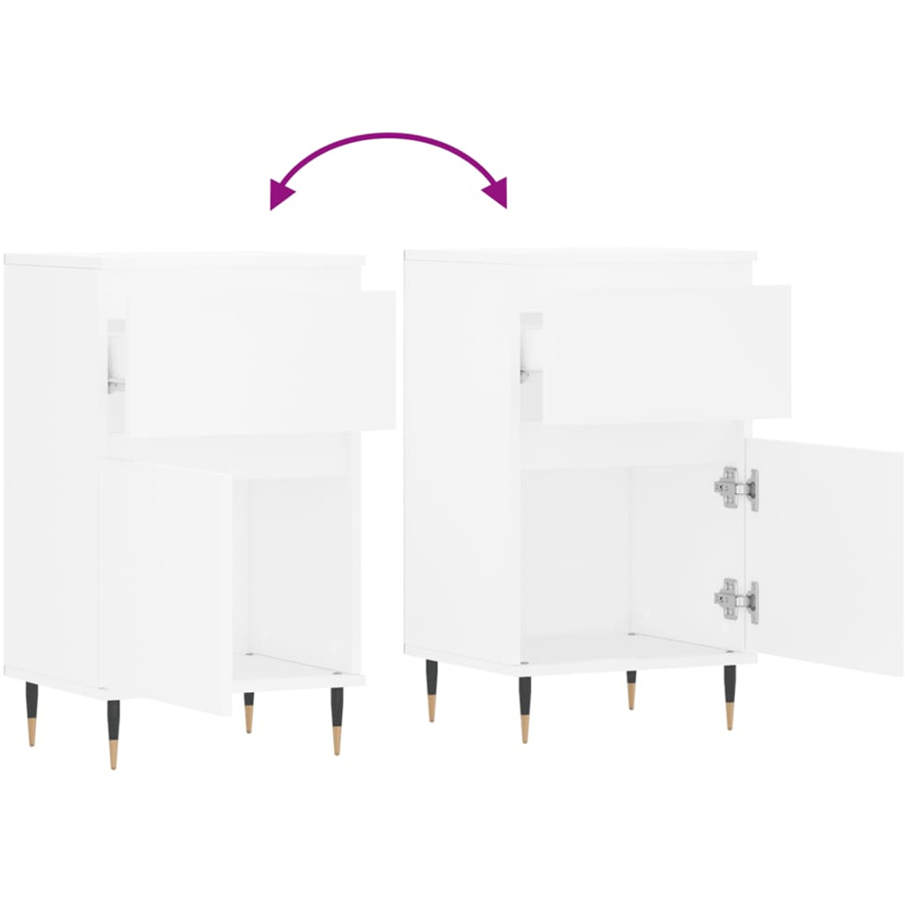 vidaXL Single Door Single Drawer White Sideboard Image 9