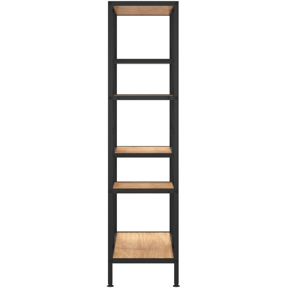 vidaXL 5 Shelf Light Brown and Black Bookshelf Image 4