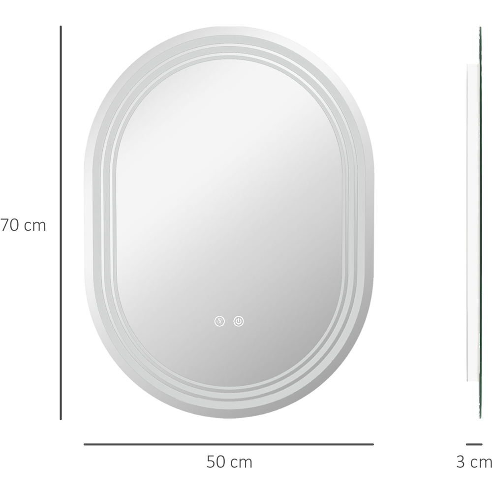 Portland Oval LED Bathroom Mirror 70 x 50cm Image 7