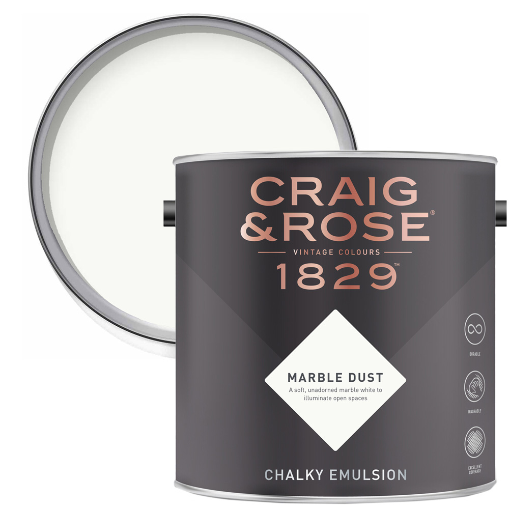 Craig & Rose Walls and Ceilings Marble Dust Chalky Matt Emulsion Paint 2.5L Image 1