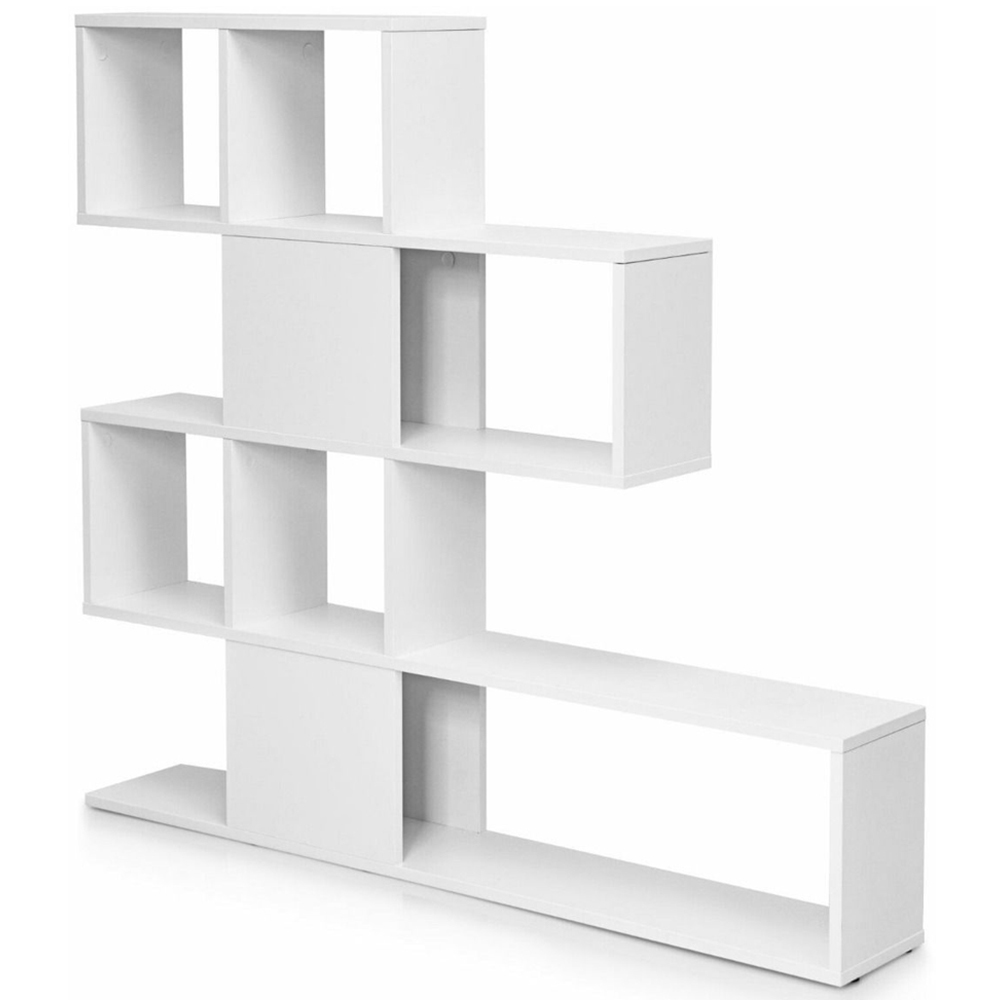 Costway 5 Shelf White Bookshelf Image 2