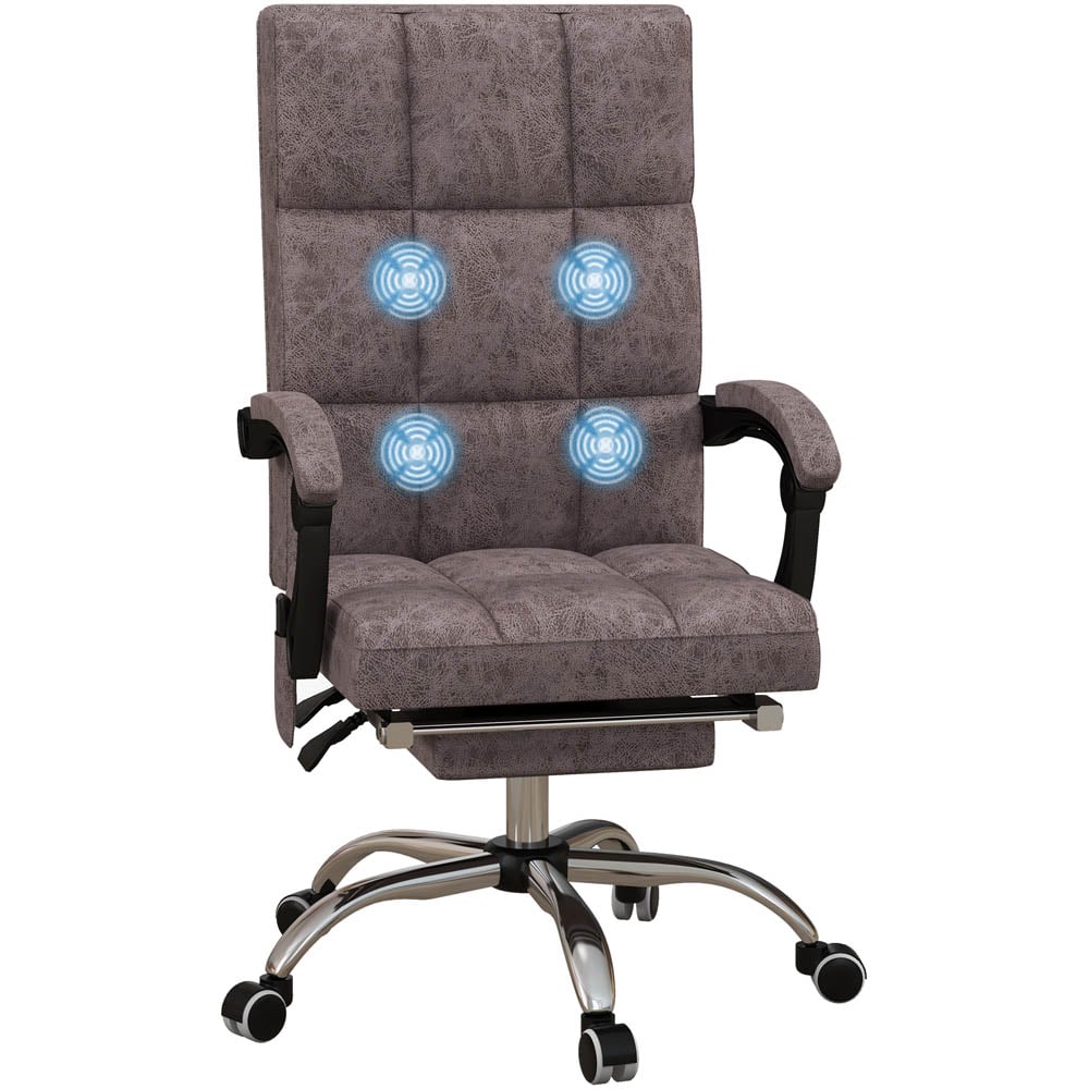 Portland Grey Microfibre Swivel Vibration Massage Executive Office Chair Image 2