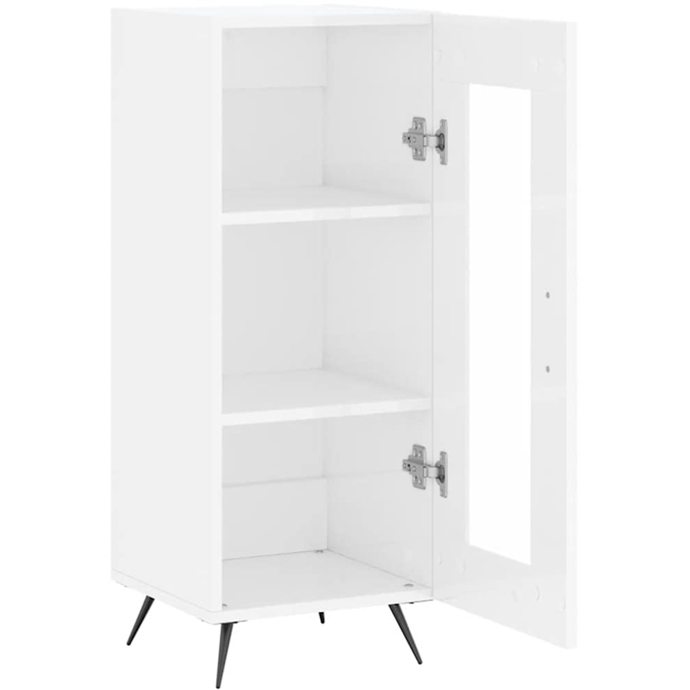vidaXL Single Glass Door High Gloss White Sideboard Image 6