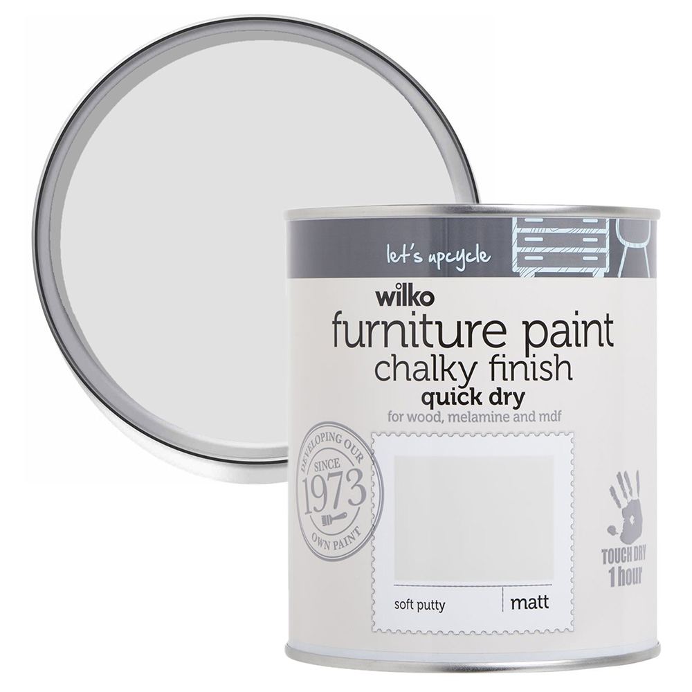 Wilko Quick Dry Soft Putty Furniture Paint 750ml Image 1