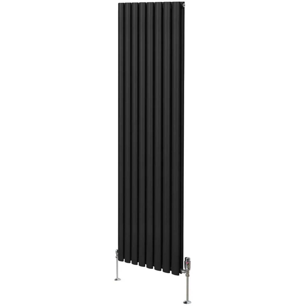 Monster Shop 6421BTU Black Oval Column Radiator and Valves 1800 x 480mm Image 3