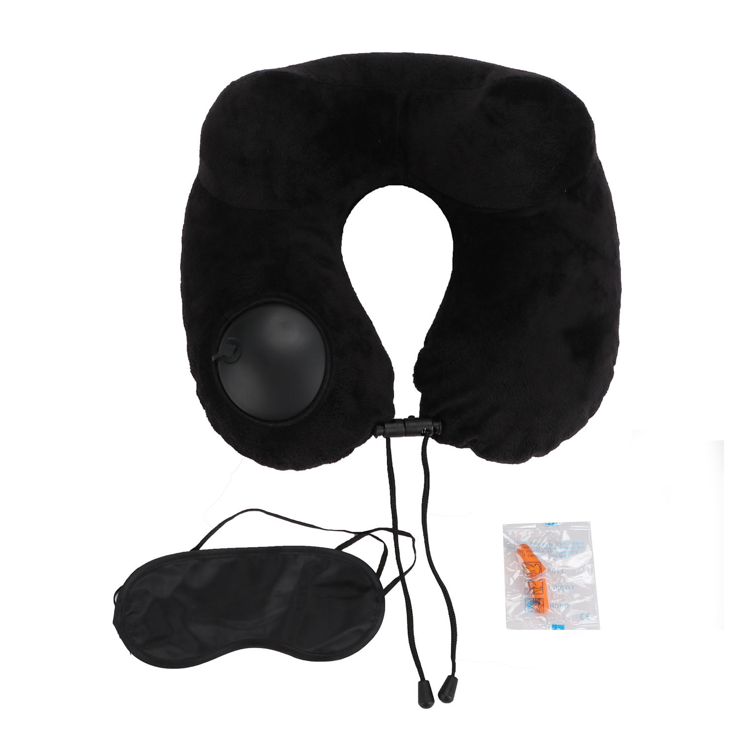 Inflatable Neck Pillow Set Black Image 1