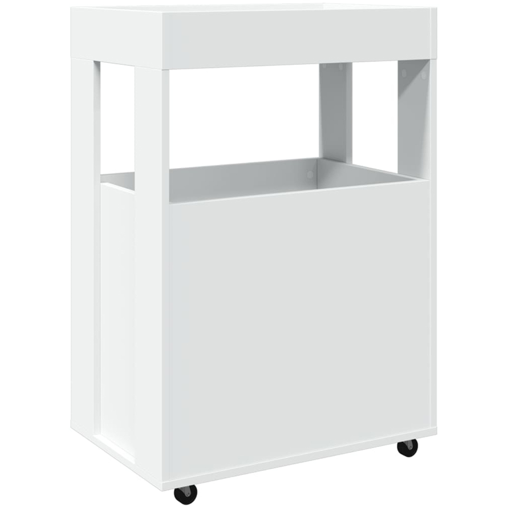 vidaXL 2 Door 2 Shelf White Rolling Bar Cart Image 6