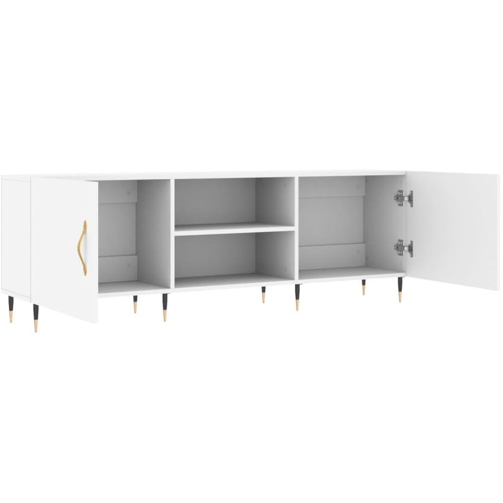 vidaXL 2 Door 2 Shelf White TV Cabinet Image 6