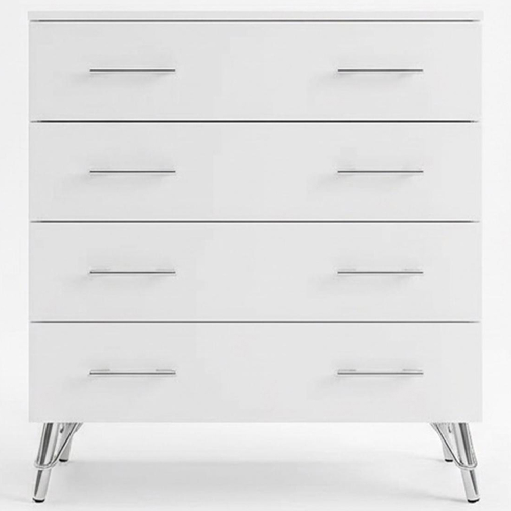 FWStyle Maldon 4 Drawer White Chest of Drawers Image 2