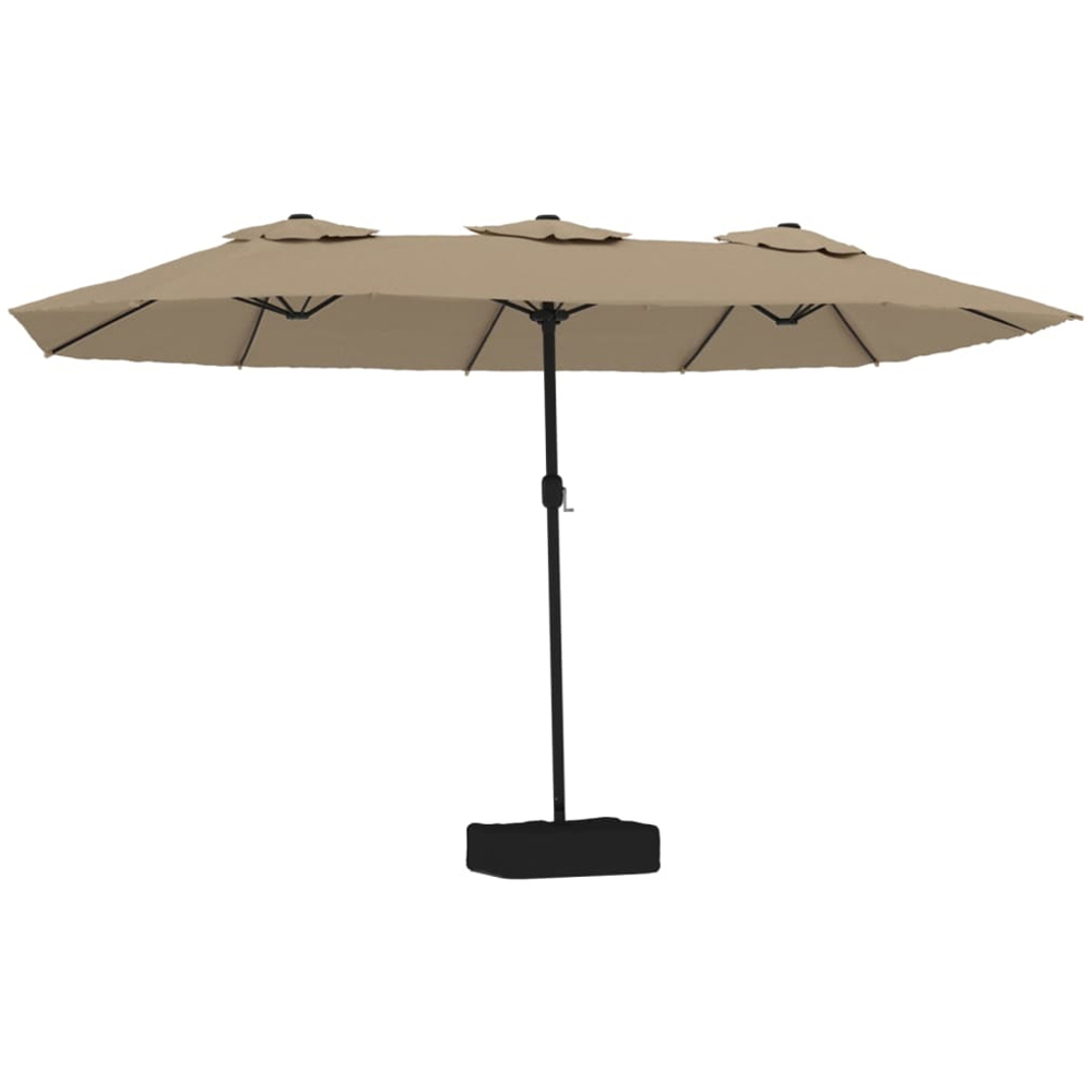 vidaXL Taupe Double Head Parasol 4.5 x 2.6m Image 1