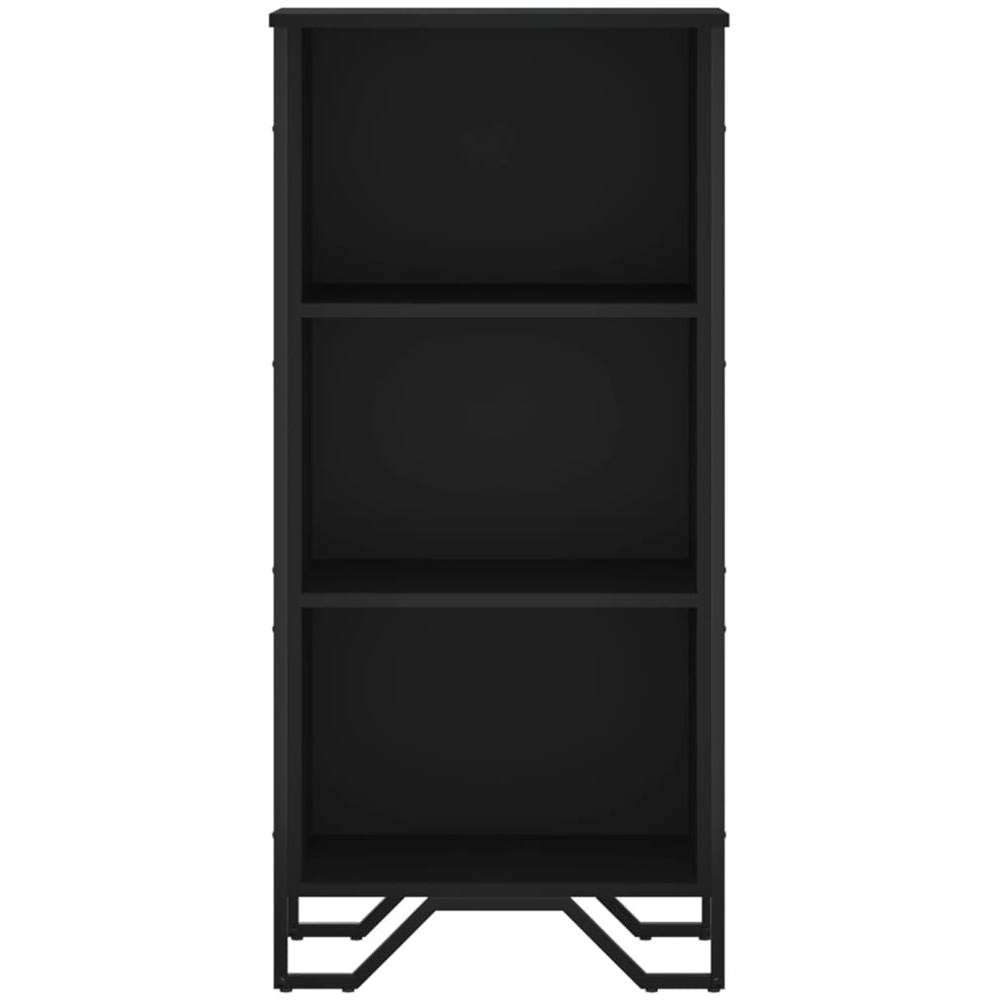 vidaXL 3 Shelf Black Bookcase Image 4