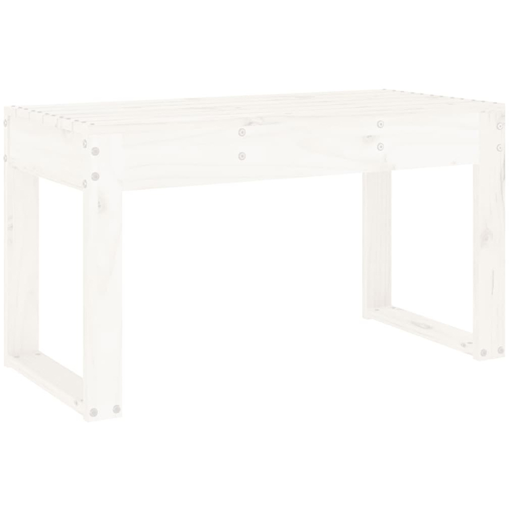 vidaXL White Solid Pine Wood Slatted Garden Bench 80 x 38 x 45cm Image 5