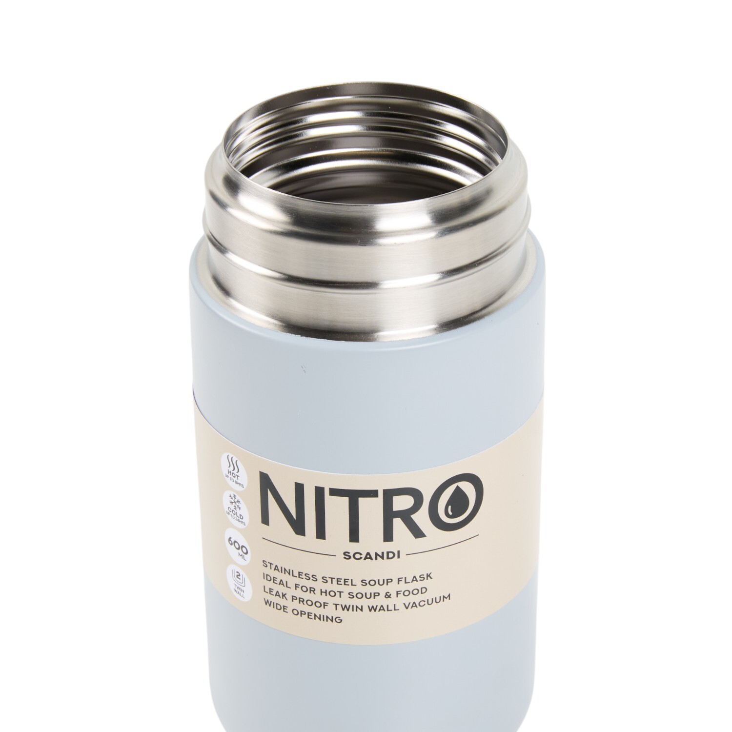 Nitro Scandi Stainless Steel Soup and Food Flask 600ml Image 2