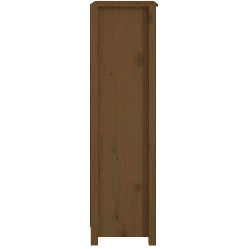 vidaXL 4 Shelf Honey Brown Solid Pine Wood Bookcase Image 5