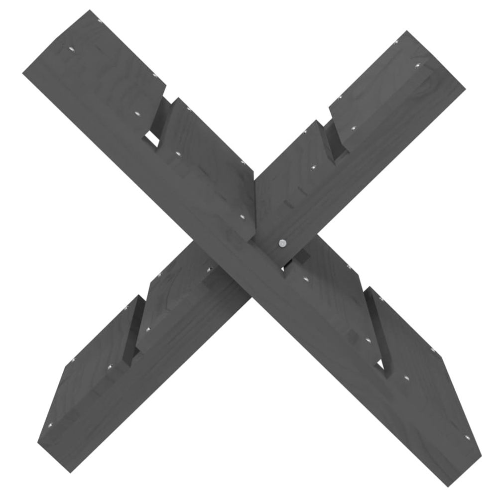 vidaXL Grey Pine Wood Firewood Log Holder 48 x 47 x 39.5cm Image 4