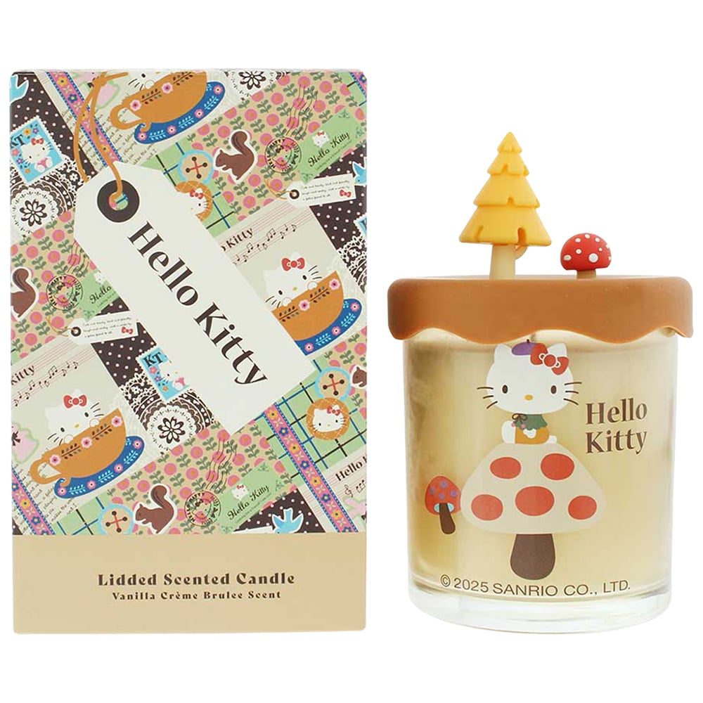 Hello Kitty Seasons Autumn Vanilla Creme Brulee Candle with 3D Silicone Lid 206g Image 2