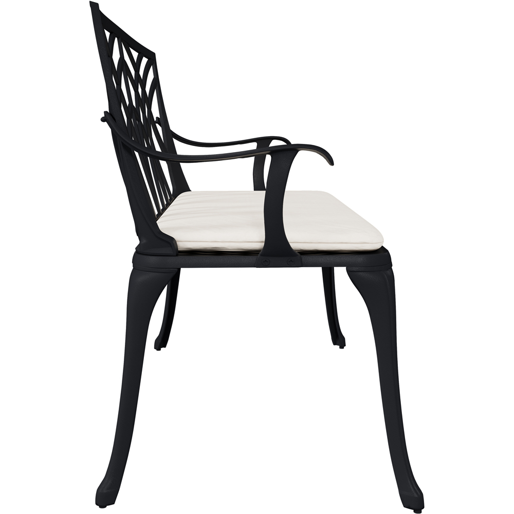 Charles Bentley Cast Aluminium Black Bench Image 4