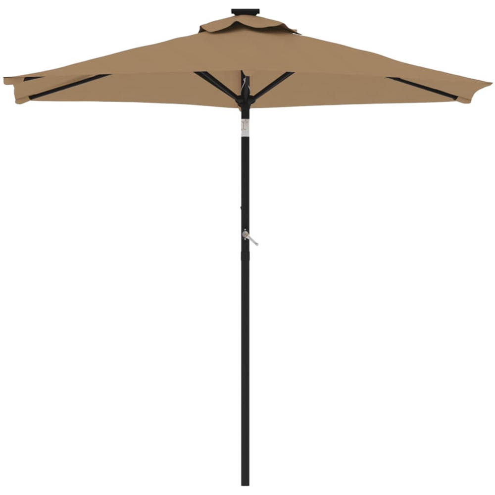 vidaXL Taupe Garden Parasol with Steel Pole 2.25m Image 2
