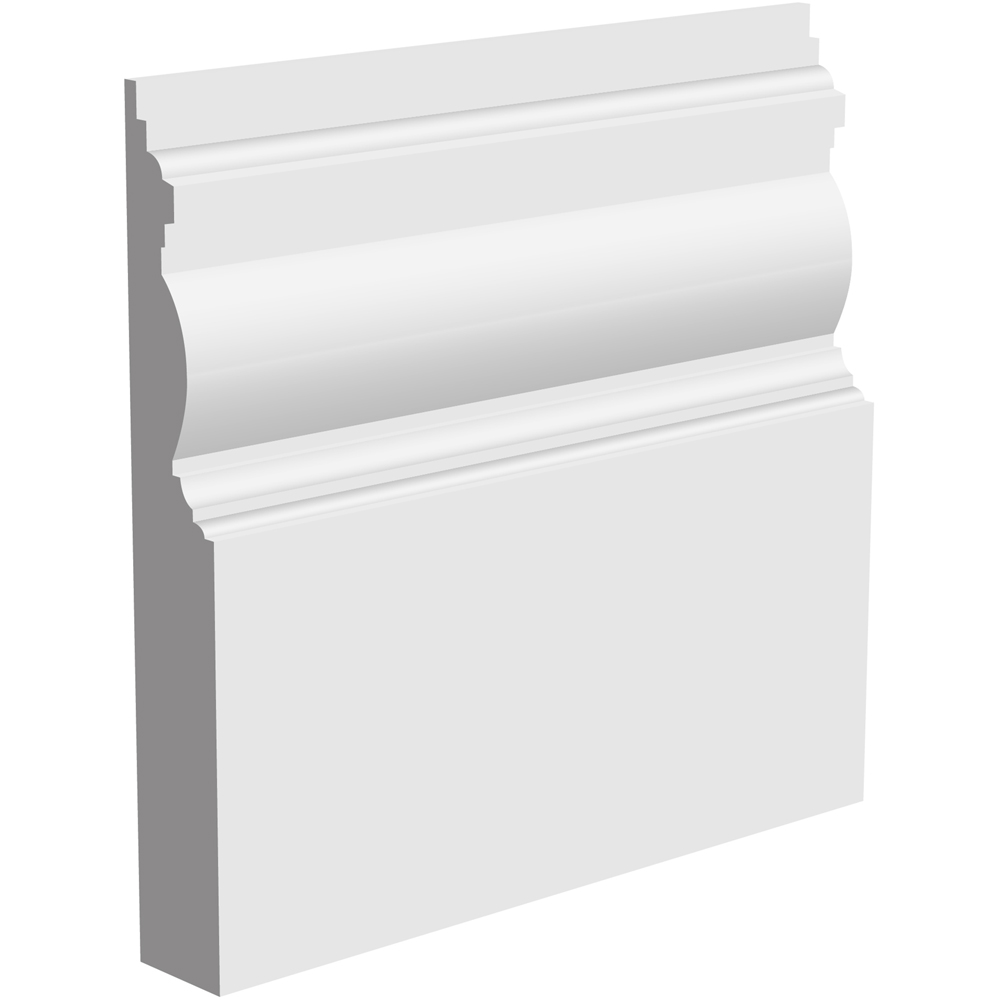 National Skirting White Edwardian Primed Skirting Board 18mm 195 x 3040mm Image 1