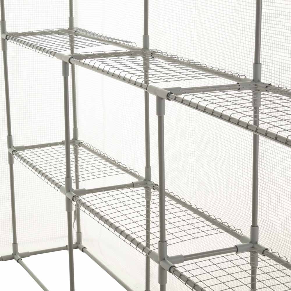 Wilko Large Walk In Greenhouse with 12 Metal Shelves Wilko