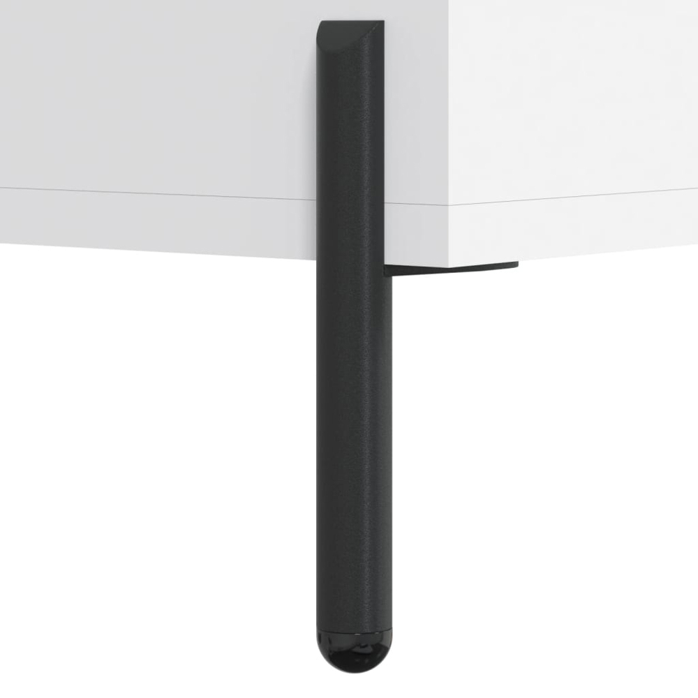 vidaXL 3 Drawer 3 Shelf White TV Cabinet Image 9